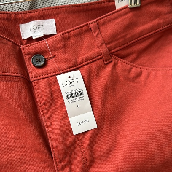 NWT ✨ LOFT - mid rise straight leg chino pant - rust - Picture 4 of 4